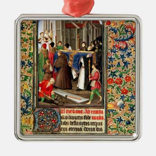 墓掘り作業者を持つ葬列 メタルオーナメント (正面)