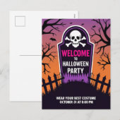 墓標のドクロ ハロウィンパーティー シーズンポストカード (正面/裏面)
