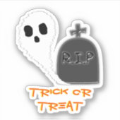 墓用不気味ハロウィンビニールシール付き幽霊 シール (正面)