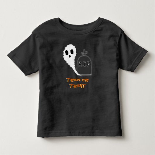墓用不気味ハロウィーン幼児Tシャツ付き幽霊 トドラーTシャツ (正面)