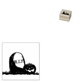 墓石とカボチャのイラストレーションアートスタンプ ラバースタンプ (押印)
