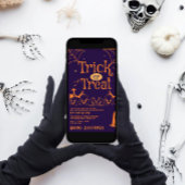 墓石とカボチャのハロウィンパーティー 招待状