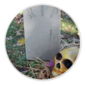 墓石とスカル セラミックノブ (正面)