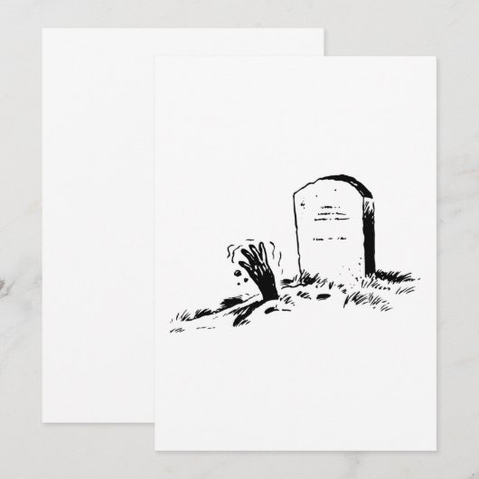 墓石と手の招待状 招待状 (正面/裏面)