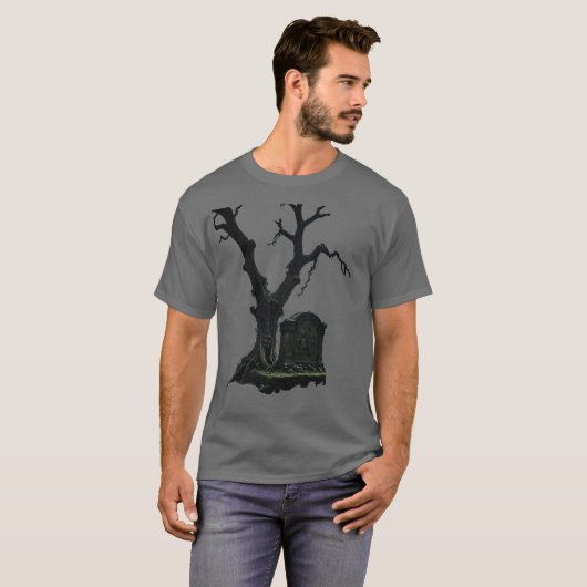墓石と木 Tシャツ (正面フル)