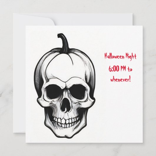 墓石と頭蓋骨 招待状 (裏面)