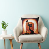 墓石に囲まれたダーピー・ハロウィーン猫 クッション (椅子)