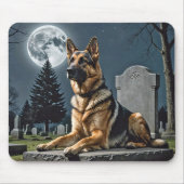 墓石に描かれたドイツの羊飼い マウスパッド (正面)