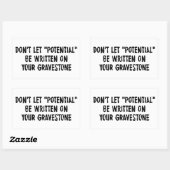 墓石に潜在的な書力を置くな 長方形シール (シート)