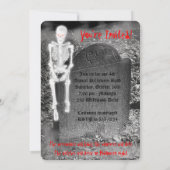 墓石のスケルトン ハロウィンパーティー招待状 招待状 (裏面)