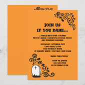 墓石のハロウィンの招待状 招待状 (正面/裏面)