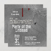 墓石のハロウィン完全に死んでいなボーンパーティー 招待状 (正面/裏面)