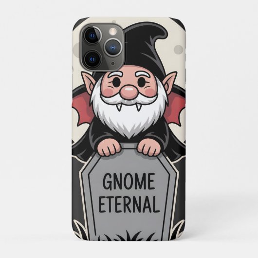 墓石の前に立つキュートなカートゥーン吸血鬼のノーム Case-Mate iPhoneケース (裏)