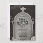 墓石の墓石の間違いハローウィンパーティ 招待状 (正面)