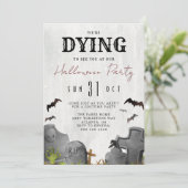 墓石ハロウィンパーティーの招待状 招待状 (スタンド正面)