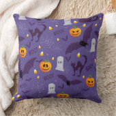 墓石付き紫色オレンジカボチャこうもり クッション (ブランケット)