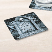 墓石墓用ハロウィーン スクエアペーパーコースター (アングル)