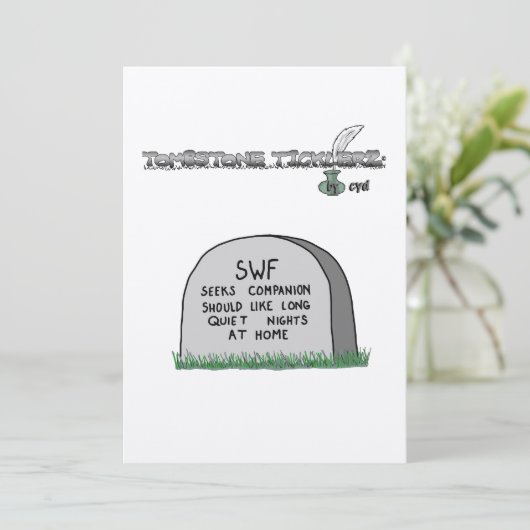 墓碑のスタイルの招待 招待状 (スタンド正面)