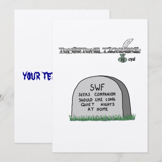 墓碑のスタイルの招待 招待状 (正面/裏面)