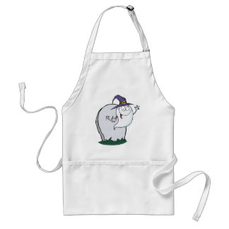 墓碑の隣のハッピーハローウィンの幽霊の飛行 スタンダードエプロン