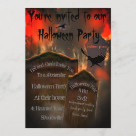 墓碑ブラックバードハゲワシの霧不気味状 招待状
