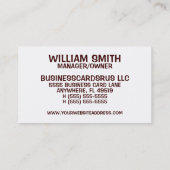 墓脇サービス棺の葬儀ホームディレクター 名刺 (裏面)