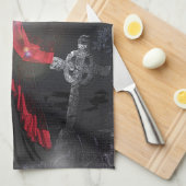 墓色魅力的な女性 キッチンタオル (四つ折り)