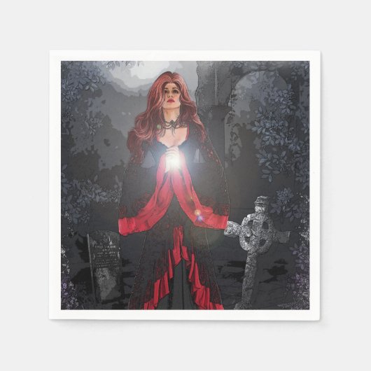 墓色魅力的な女性 スタンダードカクテルナプキン (正面)