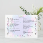 墓誌歌水彩記念平板 案内状 (スタンド正面)