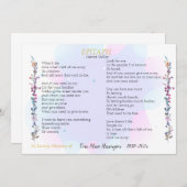 墓誌歌水彩記念平板 案内状 (正面/裏面)