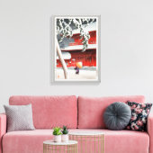 増上寺、川瀬巴水造成寺、河瀬蓮井、ウッドカット キャンバスプリント (インサイチュ (リビング))