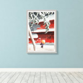 増上寺、川瀬巴水造成寺、河瀬蓮井、ウッドカット キャンバスプリント (インサイチュ (ウッドフロア))