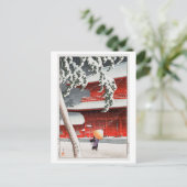 増上寺、川瀬巴水造成寺、河瀬蓮井、ウッドカット ポストカード (スタンド正面)