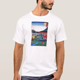 増上寺、広重レッドテンプル、広重、浮世絵 Tシャツ