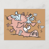 墜落おもしろいし飛んでいるた豚まんが ポストカード (正面)