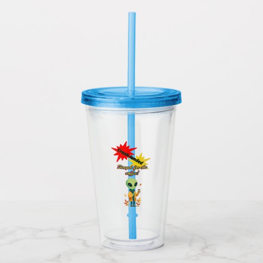 "墜落した。コーヒーに居続ける" エイリアン コーヒー アクリルタンブラー (正面)