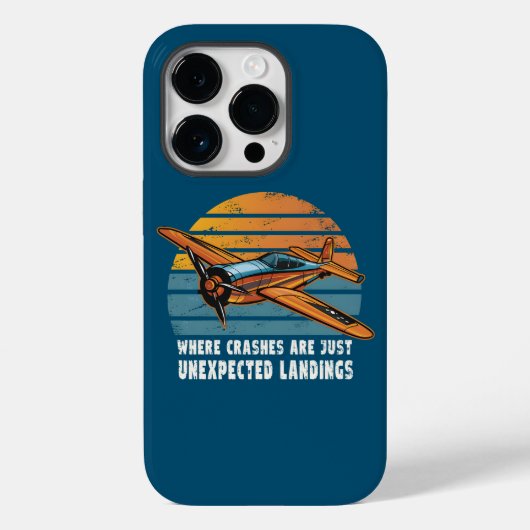 墜落は予想外の着陸 面白いラジコン飛行機 Case-Mate iPhoneケース (裏面)