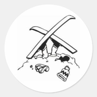 墜落スキーヤー ラウンドシール