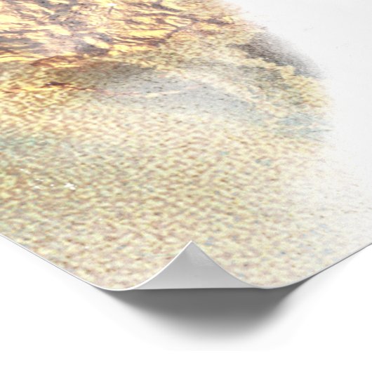 墨出しインクターコイズと金ゴールド ポスター (角)