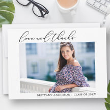 墨書愛と写真感謝していの卒業