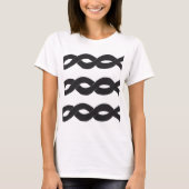 墨汁ストライプとループの女性向けTシャツ Tシャツ (正面)