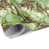 墨流しグリーンマーブル紙柄 ラッピングペーパー (ロールコーナー)