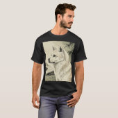 「墨犬_二」Japanese style ink painting T-shirt Tシャツ (正面フル)