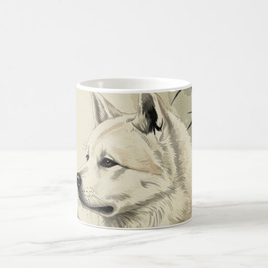 「墨犬」Japanese style ink painting mug コーヒーマグカップ (中央)
