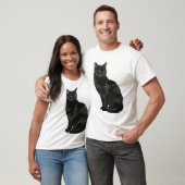 「墨猫二」Japanese style ink painting T-shirt Tシャツ (ユニセックス)