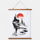 墨絵の墨絵を描いた 吊り下げ型タペストリー (正面)