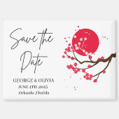 墨絵の桜の結婚式　保存日付マグネット マグネット (正面)