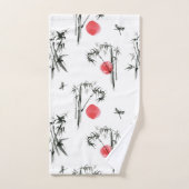 墨絵イ日本のンク絵画ズ バスタオルセット (ハンドタオル)