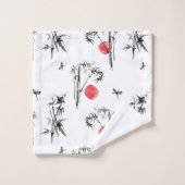 墨絵イ日本のンク絵画ズ バスタオルセット (ウォッシュタオル)