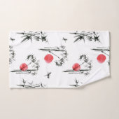 墨絵イ日本のンク絵画ズ バスタオルセット (ハンドタオル)